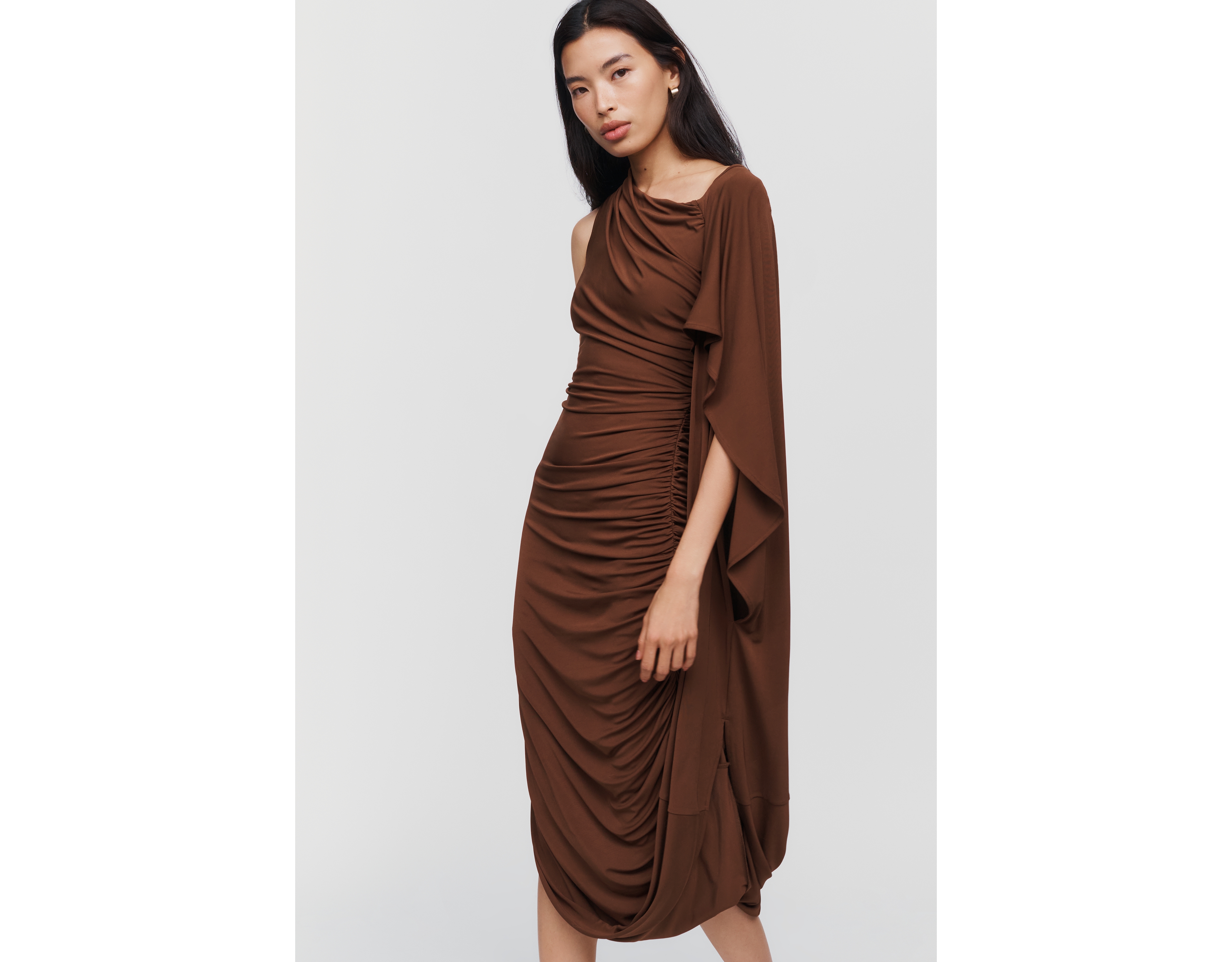 By Anthropologie Knit Draped Midi Dress