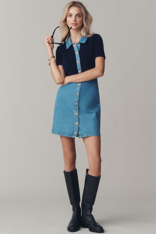 Pilcro Denim Sweater Shirt Dress #2