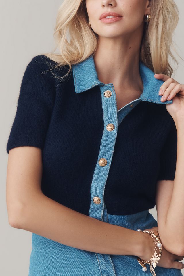 Pilcro Denim Sweater Shirt Dress #3