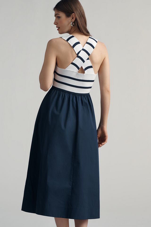 Maeve Sleeveless Crossback Twofer Midi Dress #1