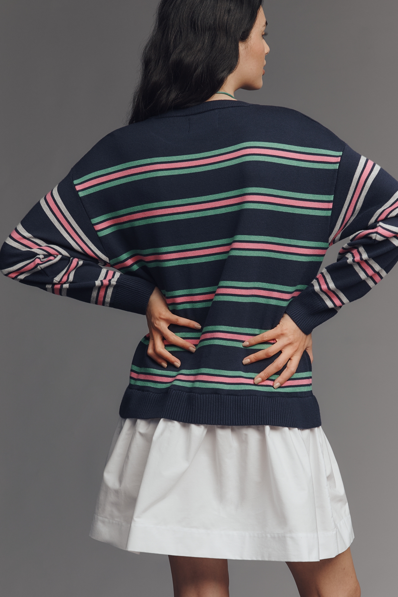 Maeve Twofer Long-Sleeve Drop-Waist Mini Dress