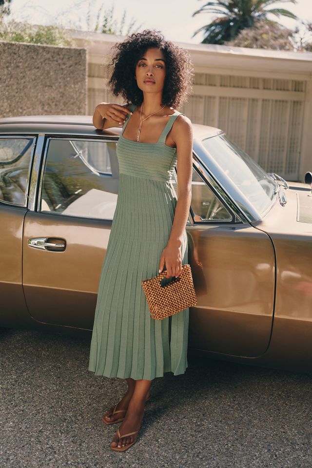 Maeve Pleated Midi Sweater Dress #1