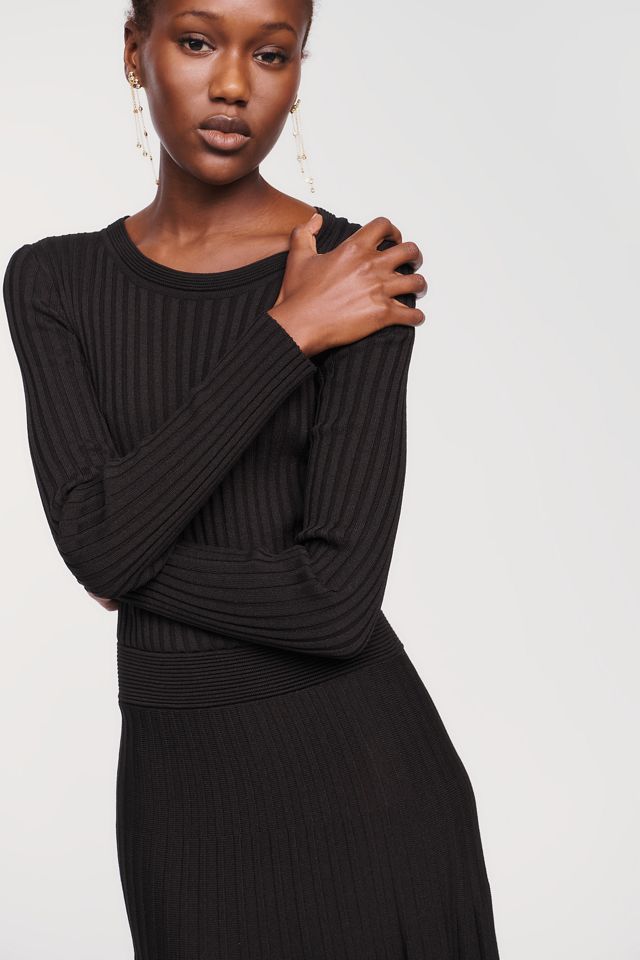 Maeve Knit Lurex Pleated Maxi Dress #1