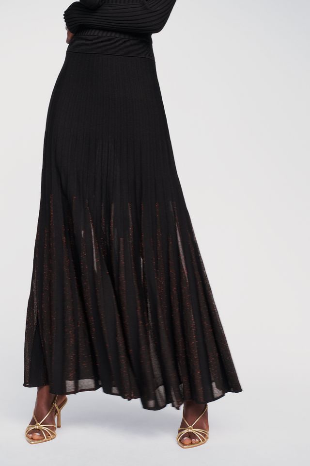 Maeve Knit Lurex Pleated Maxi Dress #2