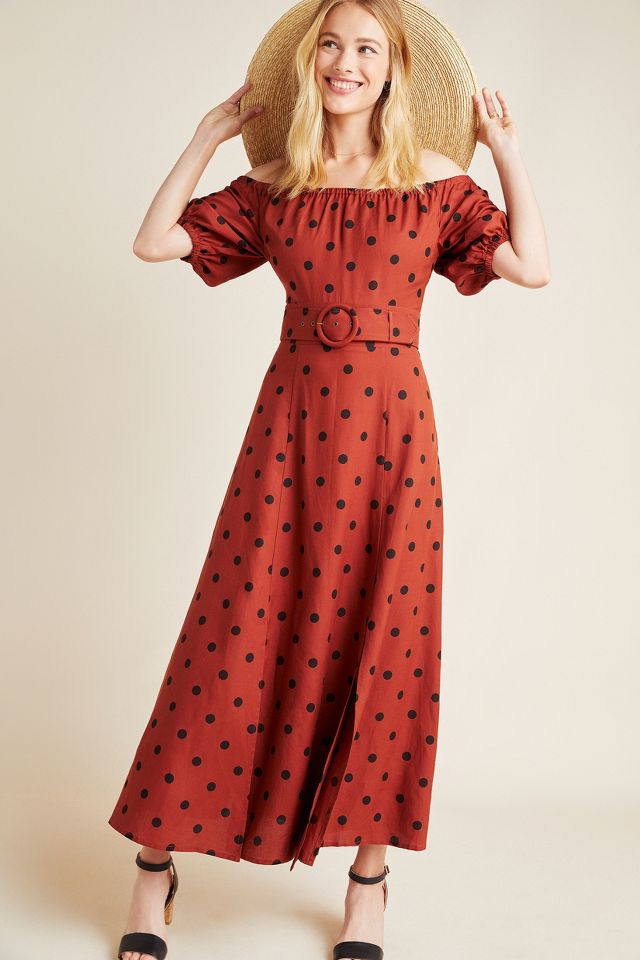 Anthropologie polka shop dot dress