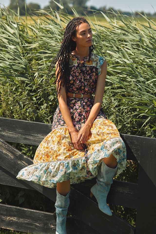 Ruffled Floral Midi Dress #1