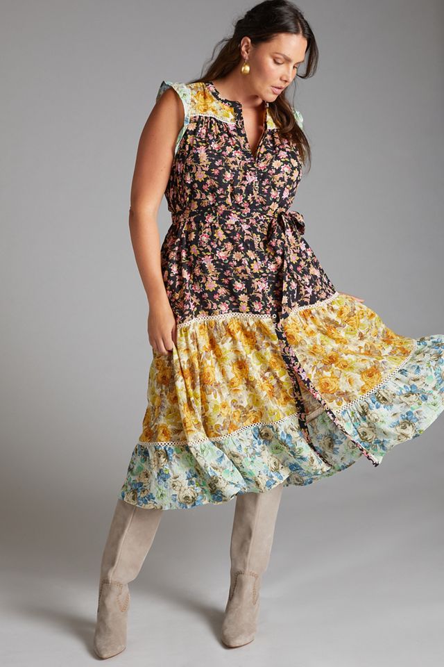 Ruffled Floral Midi Dress #7