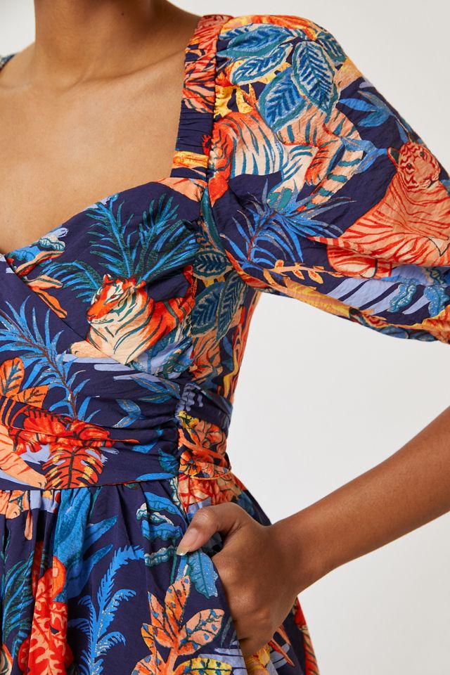 Puff-Sleeve Mini Dress #2