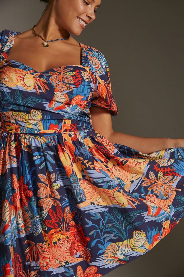 Puff-Sleeve Mini Dress #5