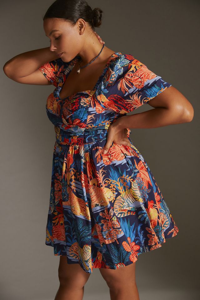 Puff-Sleeve Mini Dress #7