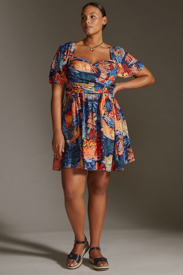 Puff-Sleeve Mini Dress #4