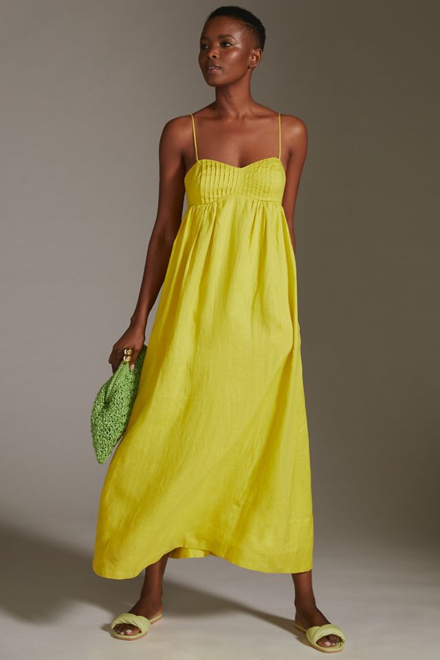 Maeve Linen Tie-Back Maxi Dress | Anthropologie UK