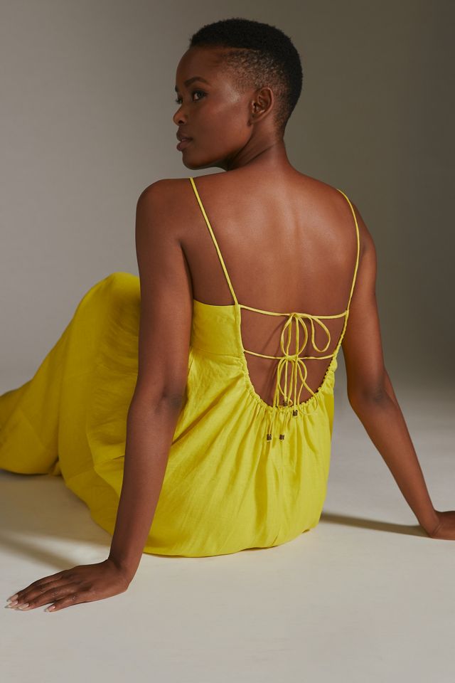Maeve Linen Tie-Back Maxi Dress | Anthropologie UK