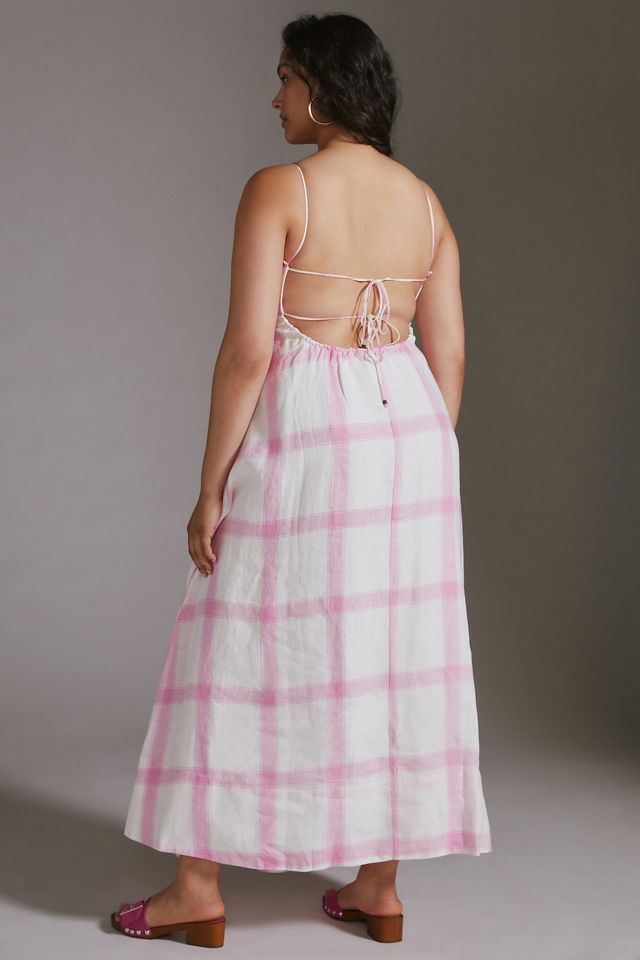 Maeve Linen Tie-Back Maxi Dress