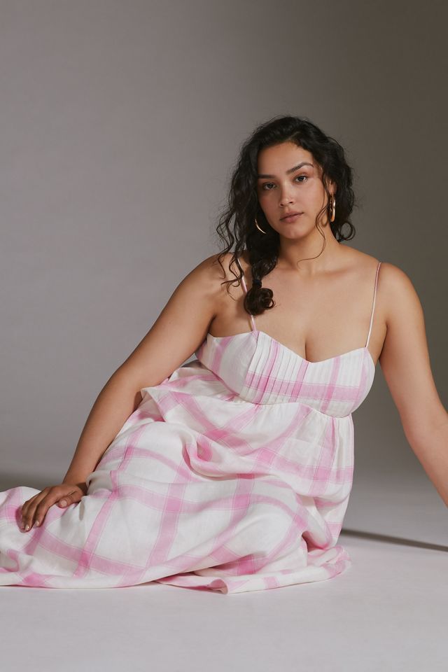 Maeve Linen Tie-Back Maxi Dress