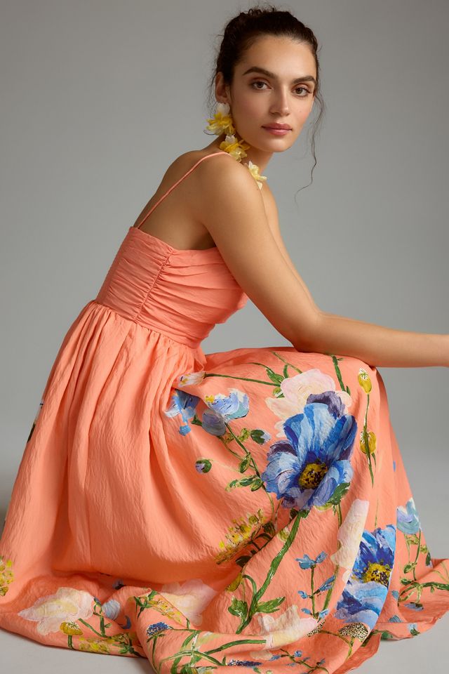 lorelei ruched bodice midi dress The Lorelei Ruched-Bodice Midi Dress