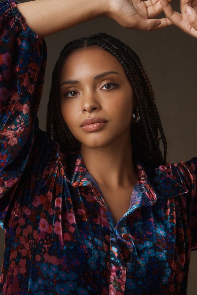 The Bettina Tiered Mini Shirt Dress by Maeve #6