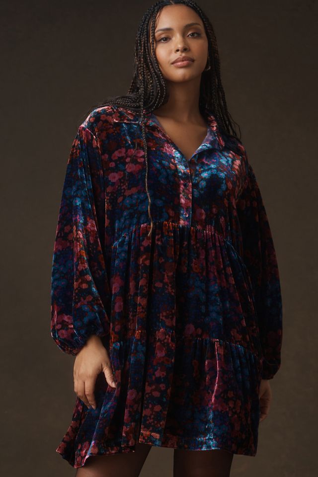 The Bettina Tiered Mini Shirt Dress by Maeve #4