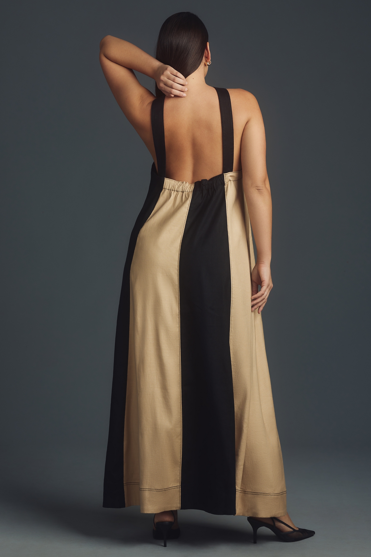 The Ami Linen Halter Maxi Dress by Maeve