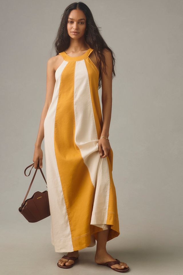 By Anthropologie top Honey Halter Slit Maxi Dress