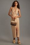 by anthropologie halter v-neck fit & flare midi dress Maeve Halter V-Neck Drop-Waist Midi Dress