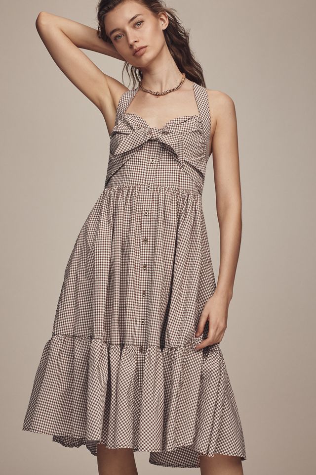 Maeve Halter Bow-Front Midi Dress #6