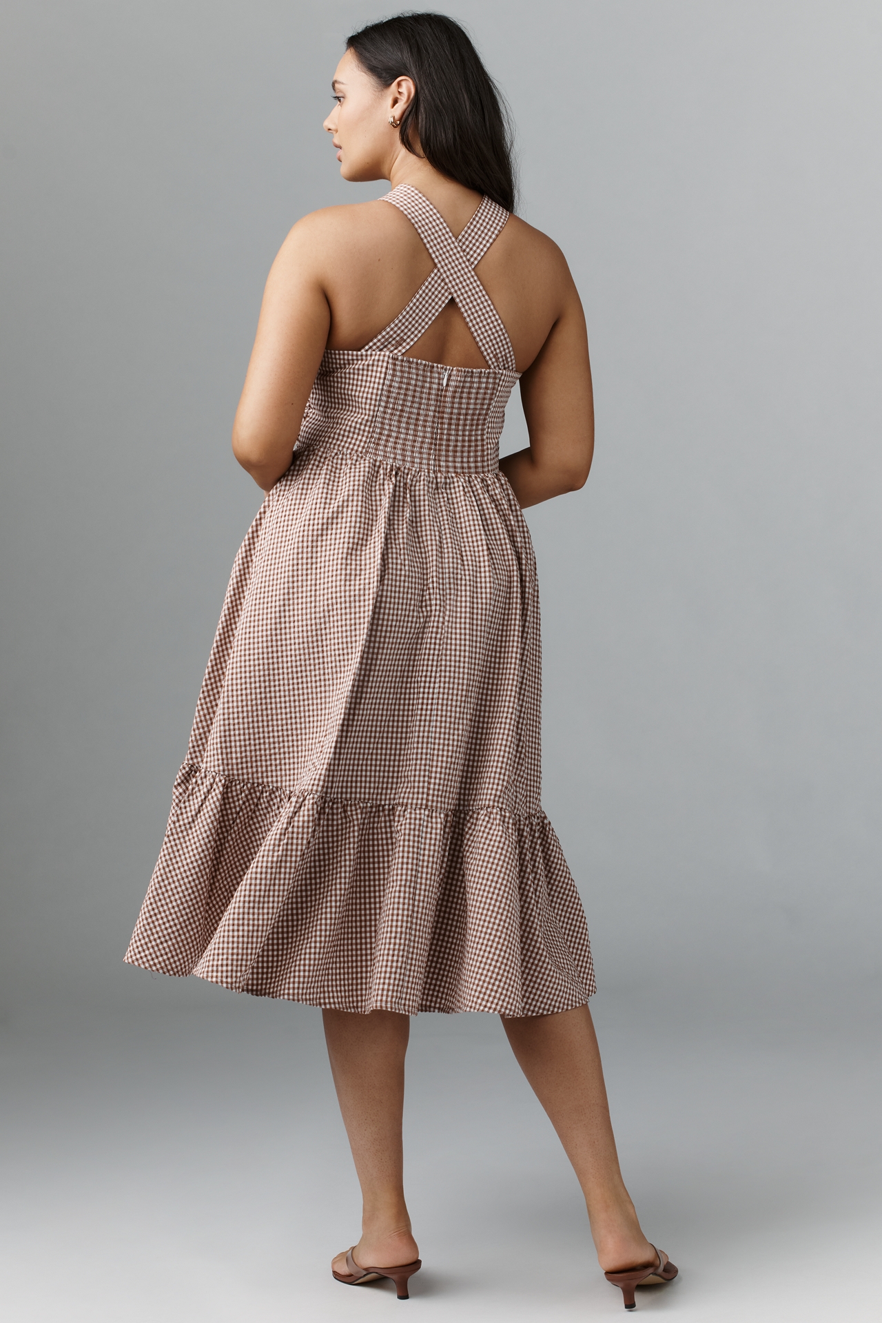 Maeve Halter Bow-Front Midi Dress