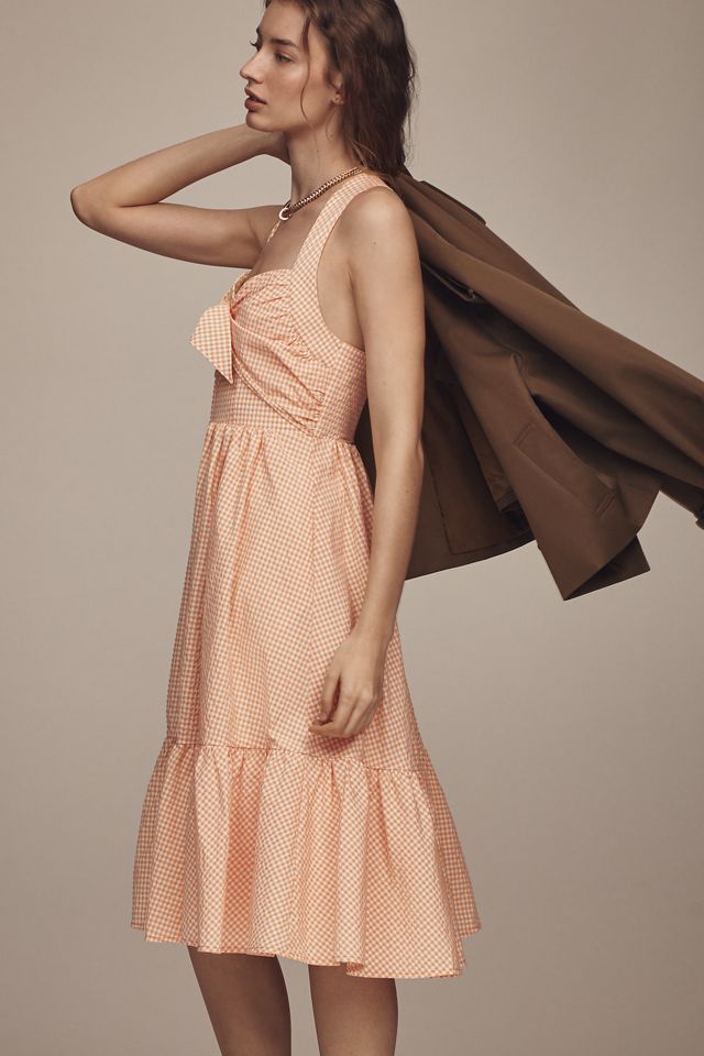 Maeve Halter Bow-Front Midi Dress