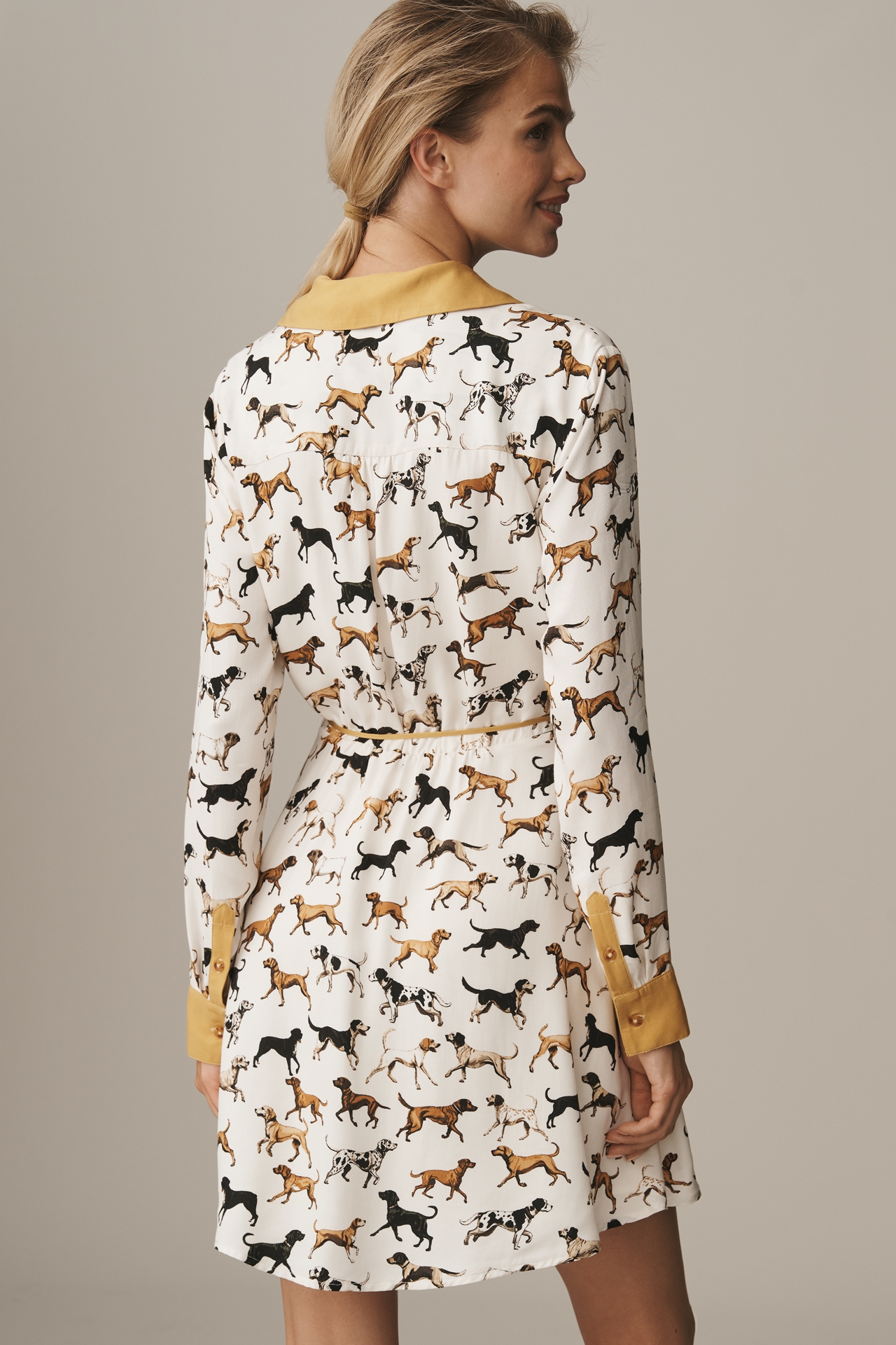 Maeve Long-Sleeve Printed Wrap Mini Shirt Dress