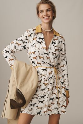 By Anthropologie V-Neck Flutter-Sleeve Midi Dress