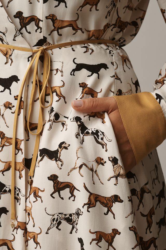 Maeve Long-Sleeve Printed Wrap Mini Shirt Dress #5