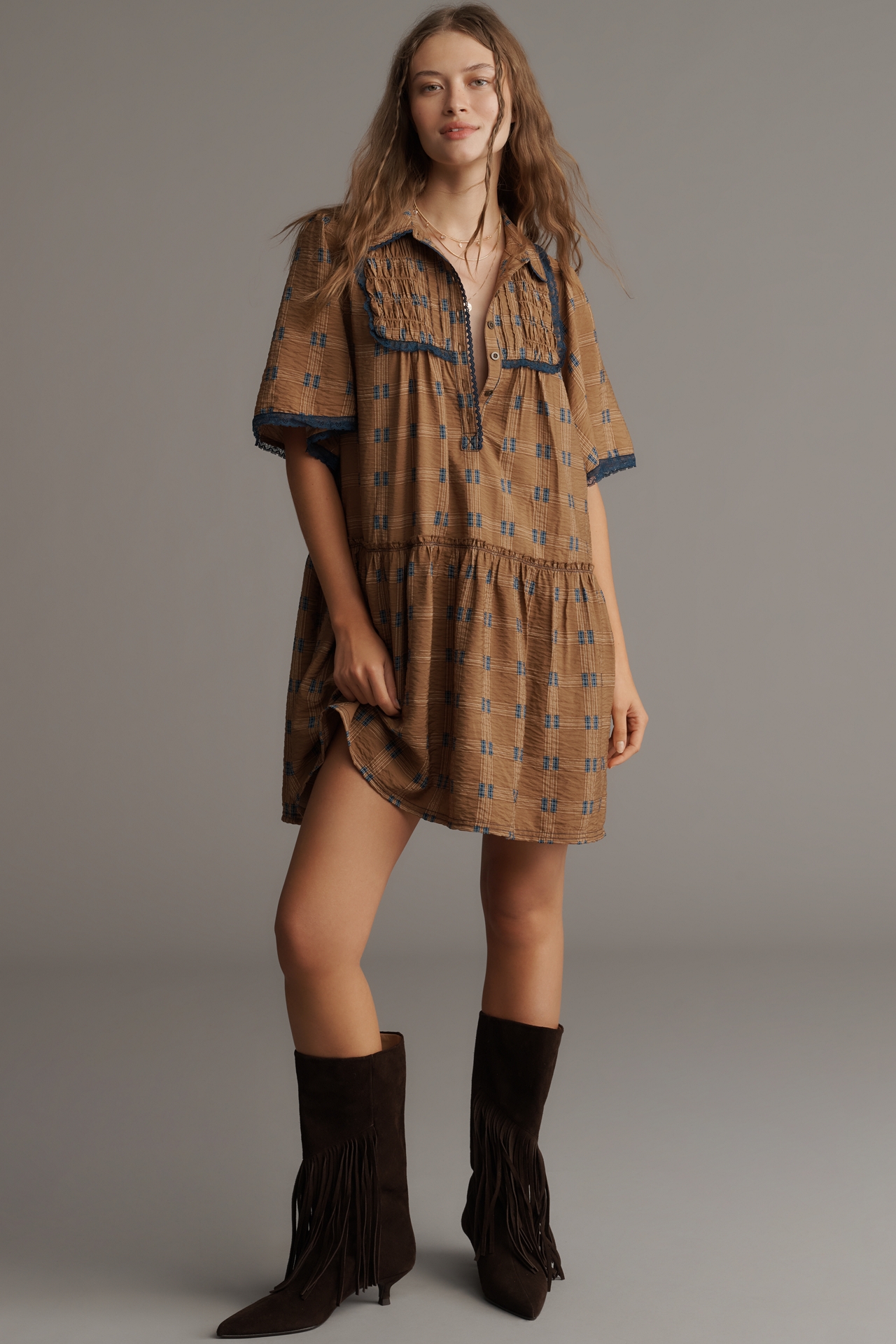Pilcro Short-Sleeve Tunic Shirt Dress