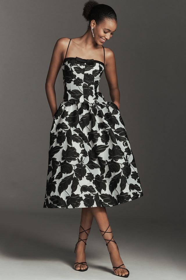 Abito midi jacquard a vita bassa Maeve