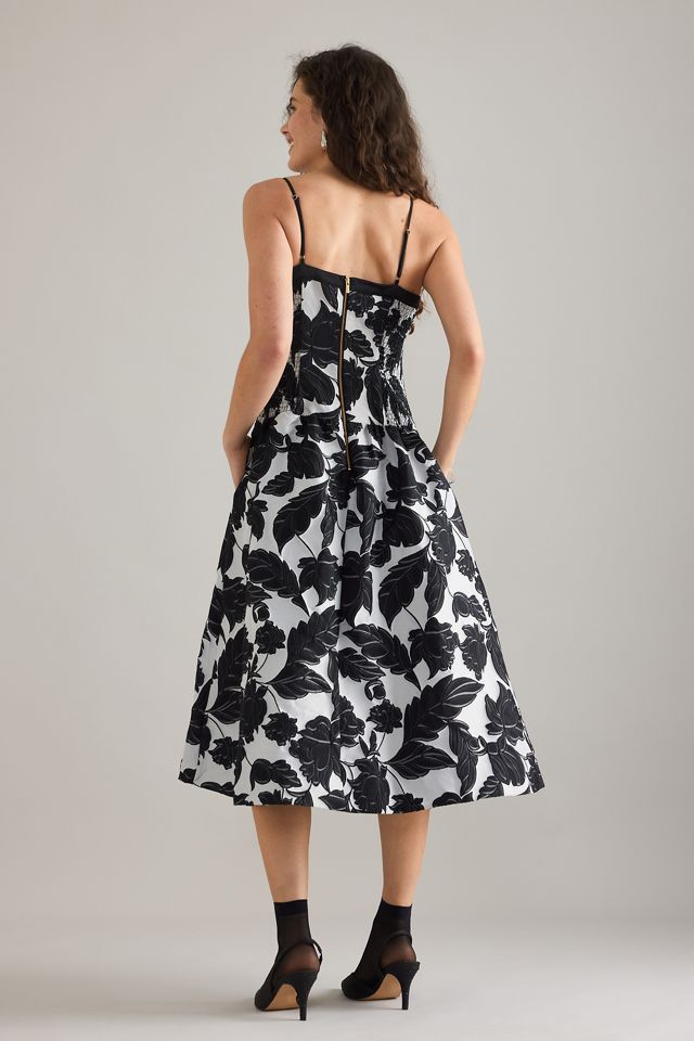 Robe midi jacquard à taille basse Maeve #1