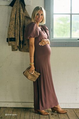 @loverlygrey x Anthropologie Puff-Sleeve V-Neck Maxi Dress