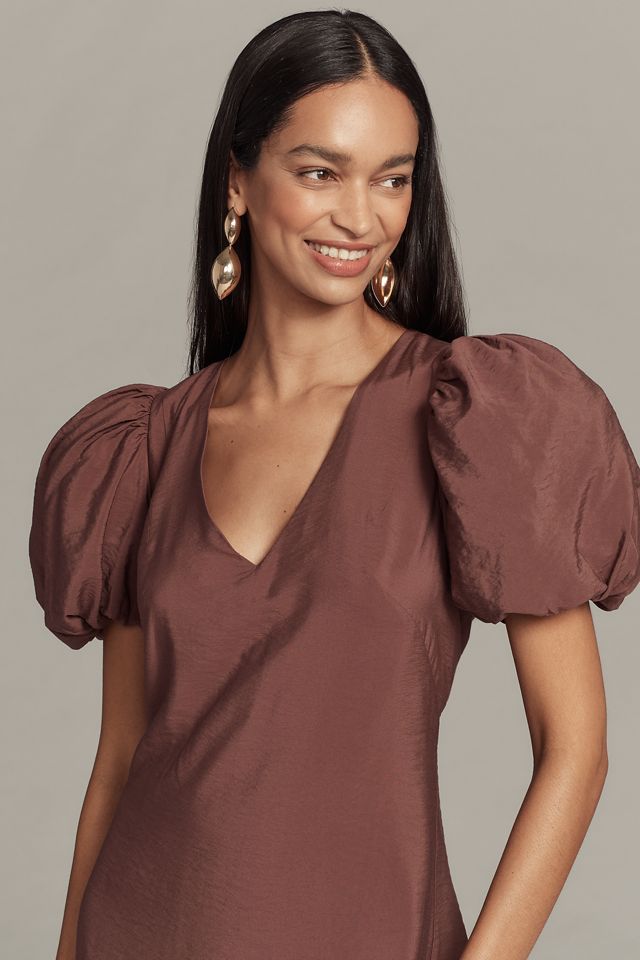 @loverlygrey x Anthropologie Puff-Sleeve V-Neck Maxi Dress #2
