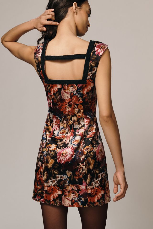 Vestido Mini Estampado con Cuello Cuadrado Maeve #1