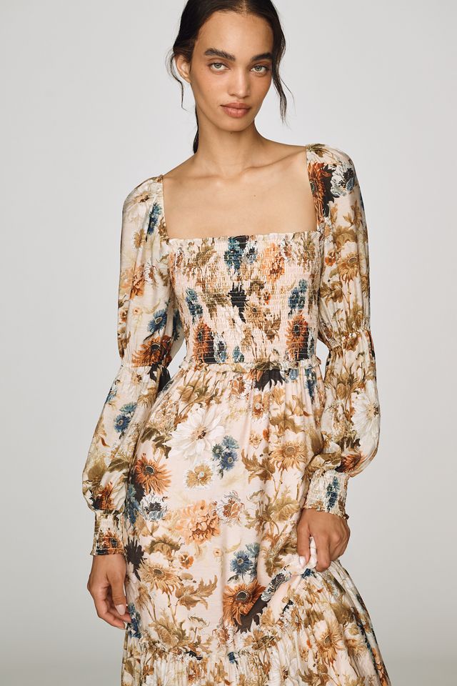 By Anthropologie Puff-Sleeve Midi Dress #1