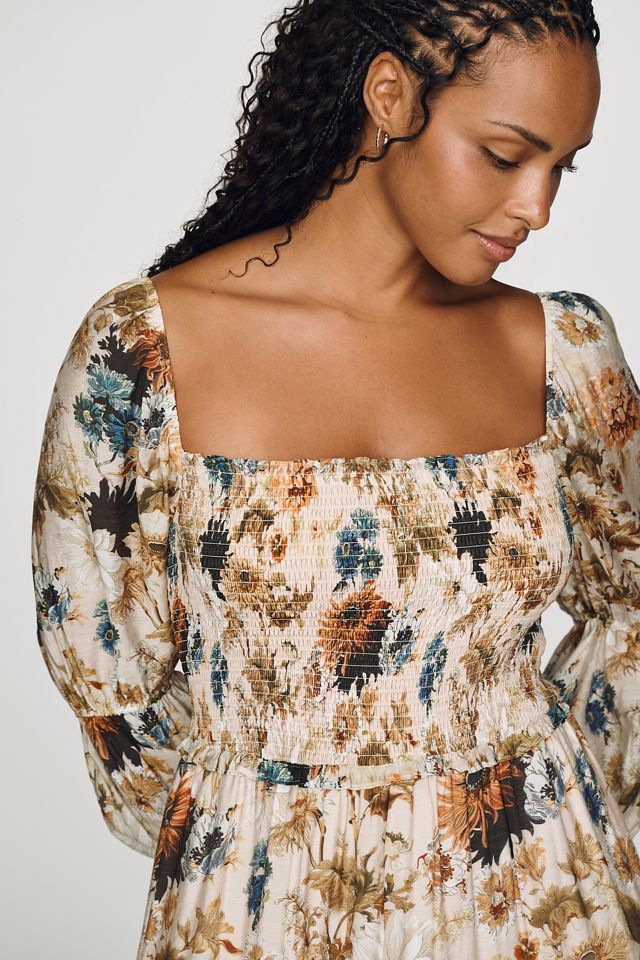By Anthropologie Puff-Sleeve Midi Dress #5