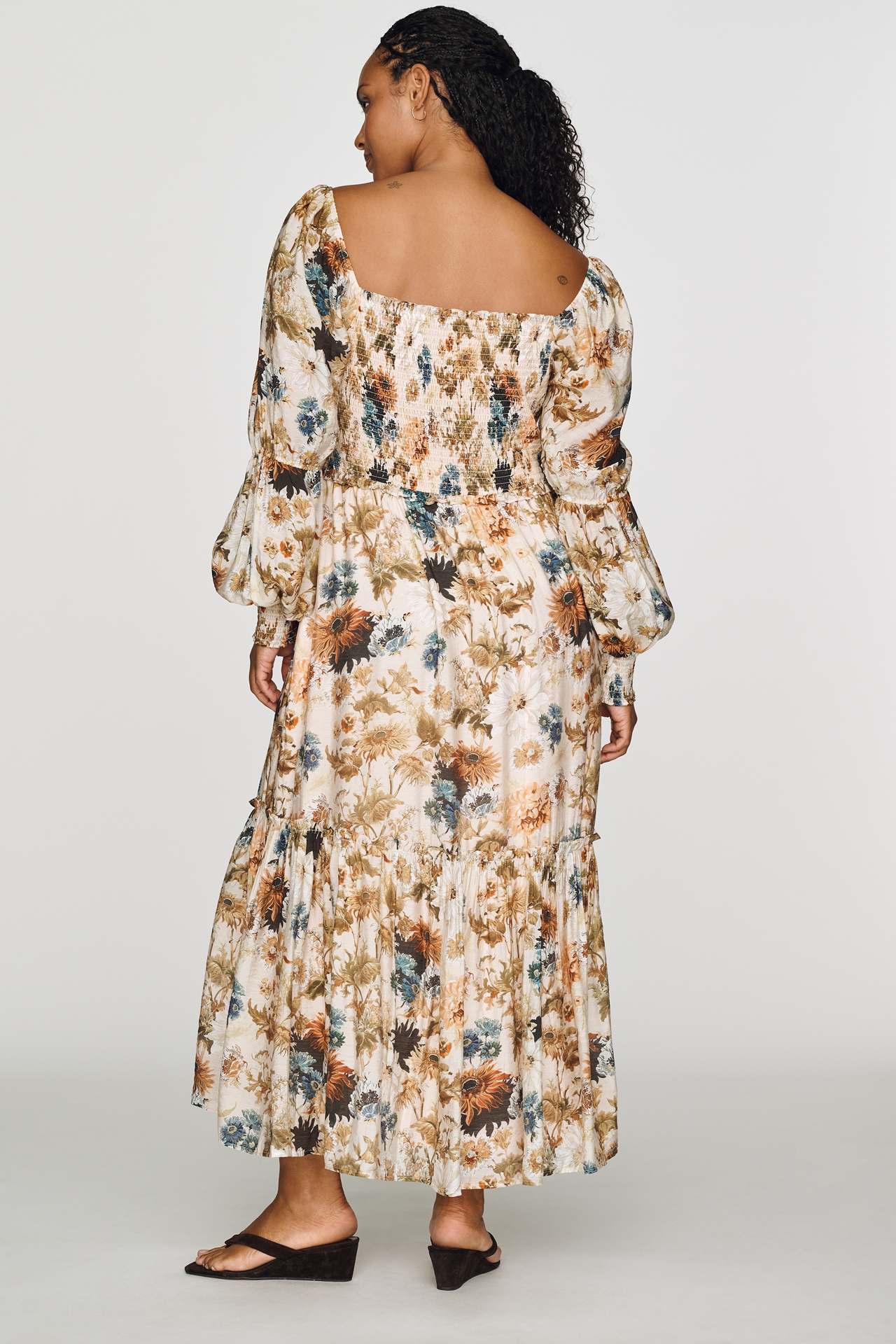 By Anthropologie Puff Sleeve Midi Dress