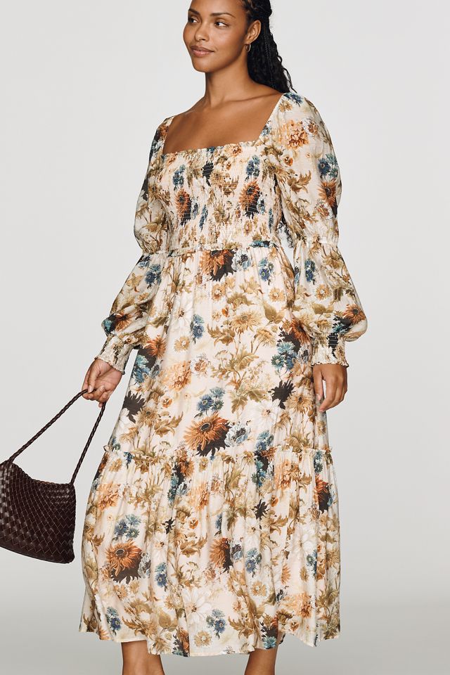 By Anthropologie Puff-Sleeve Midi Dress #4