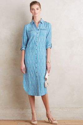 Drawstring Midi Shirtdress