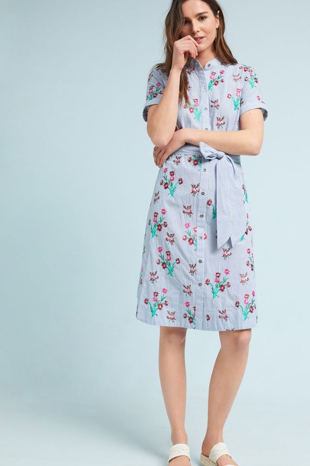 Anthropologie embroidered 2024 shirt dress