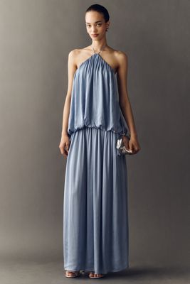 princess polly baby blue dress Paris Hilton stuns in powder blue bridesmaid dress main image 1