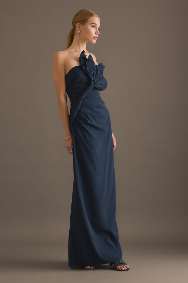 Robe longue sans bretelles à fleurs Zimran TOJHA #2