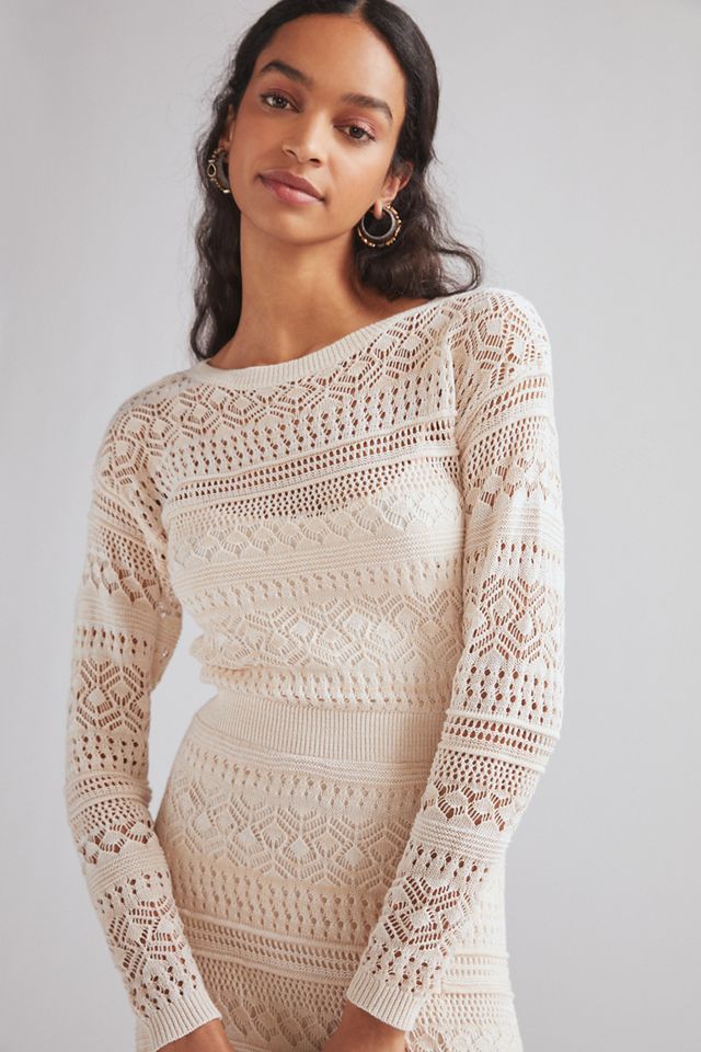 chinese dress ladies Cream Crochet Maxi Dress main image 0