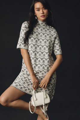 Maeve The Annalise Mock-neck Mini Sweater Dress By  In Multicolor
