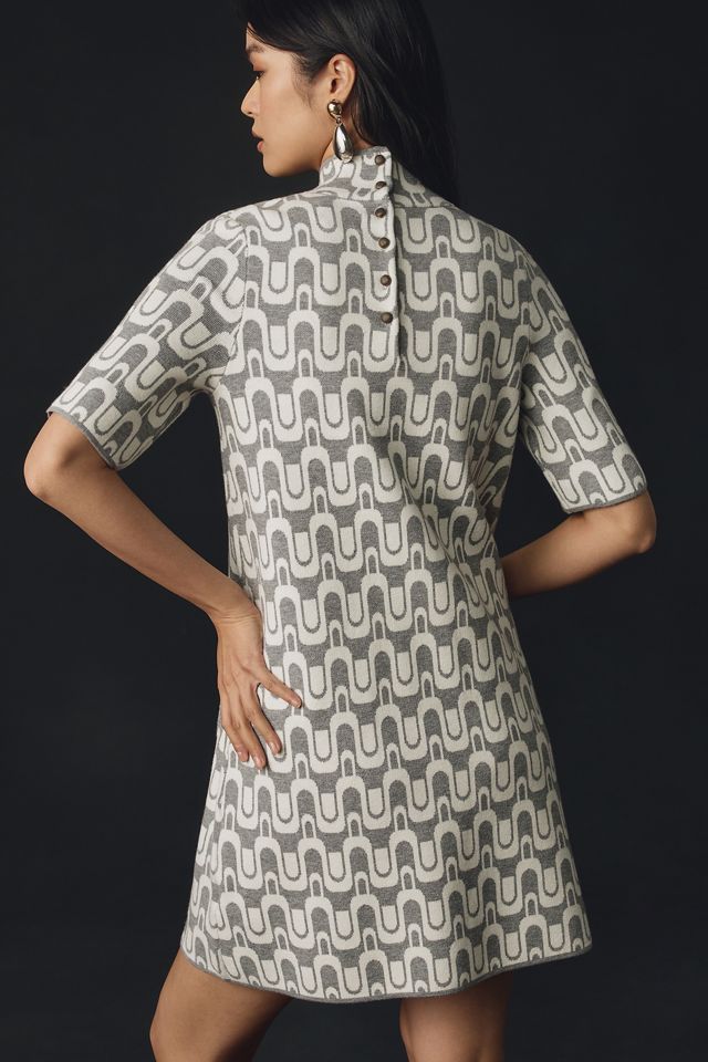 The Annalise Mock-Neck Mini Sweater Dress by Maeve #1