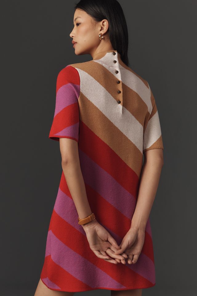 The Annalise Mock-Neck Mini Sweater Dress by Maeve #1
