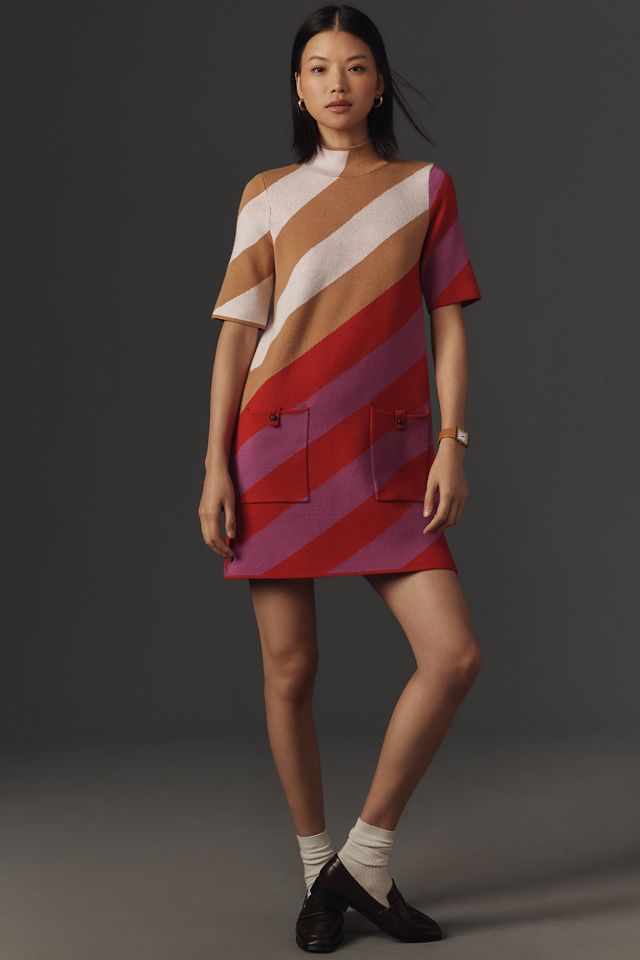The Annalise Mock-Neck Mini Sweater Dress by Maeve #3